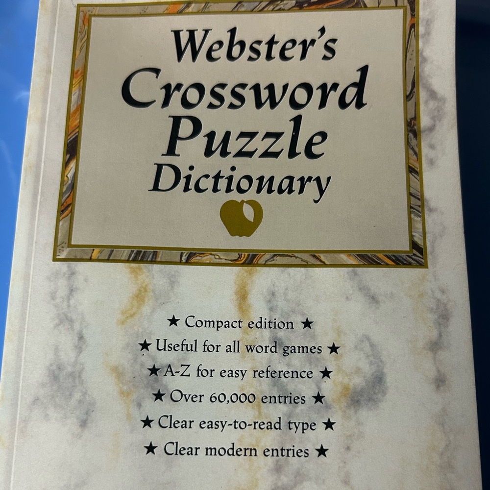 Vintage Webster's Crossword Puzzle Dictionary Compact Edition Paperback 1993